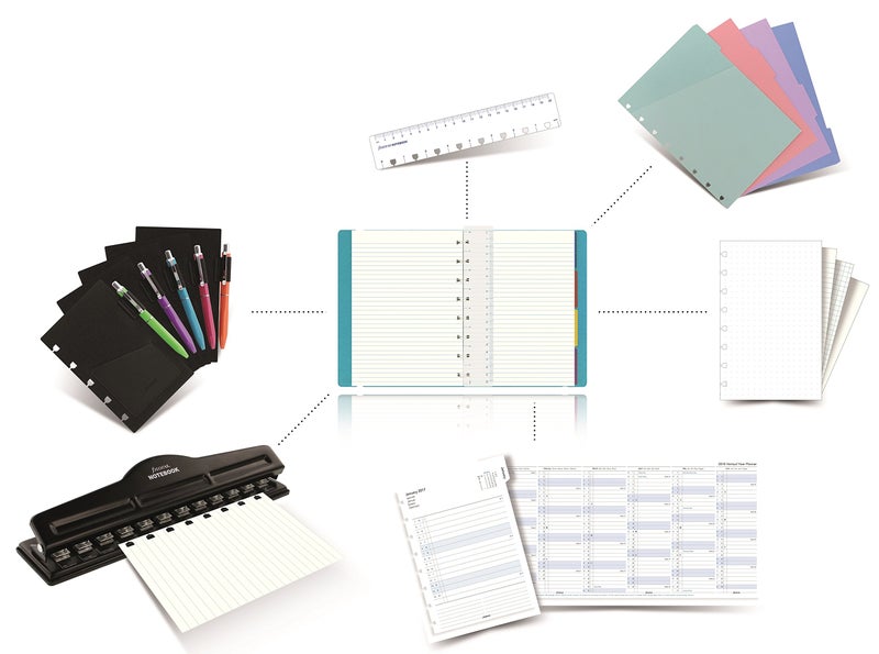 Filofax REFILLABLE NOTEBOOK CLASSIC, 10.8" x 8.5" Blue - Elegant leather-look cover with moveable pages - Elastic closure, index, pocket and page marker (B115103U), Letter Size - Image 3